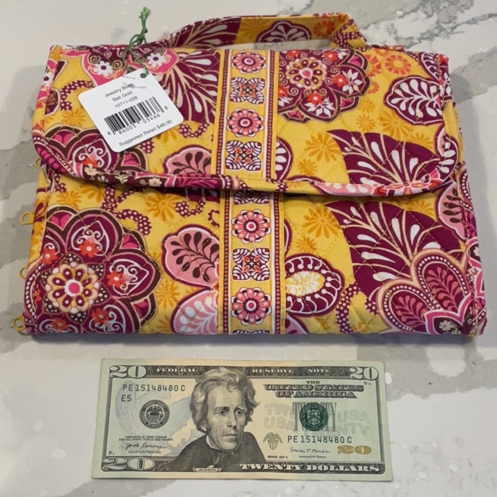 Vera Bradley Yellow and Pink Floral Jewelry Book